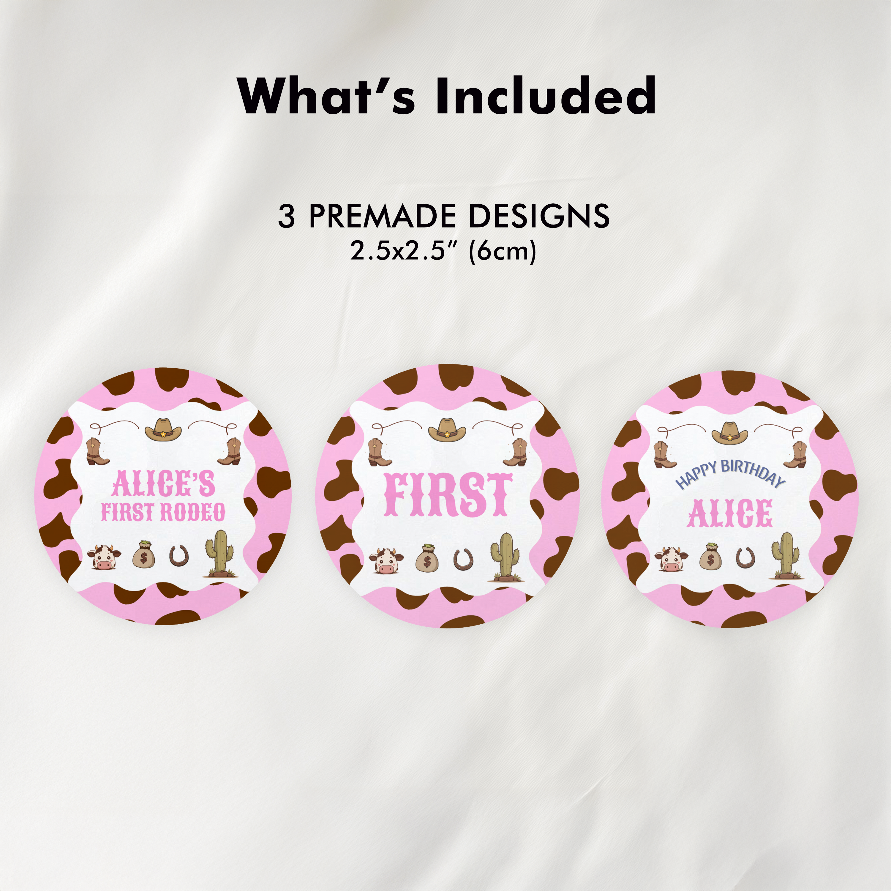 Editable Cowgirl First Rodeo Birthday Cupcake Toppers | Cowgirl First Rodeo Party Cake Toppers | Instant Digital Download 8538