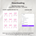 Editable Pink Bow Birthday Cupcake Toppers, Coquette Pink Bow Party Cake Toppers, First Birthday Pink Bow Toppers, Instant Download 9156