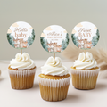 Woodland Baby Shower Cupcake toppers, Party Cake topper