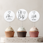 Minimalist Baby Shower Cupcake toppers, Gender Neutral, Modern Elegant Party Cake topper 9302