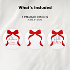 Red Bow Baby Shower Cupcake toppers, Gender Neutral, Red Ribbon Party Cake topper 9301