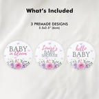 Baby in Bloom Baby Shower Cupcake toppers, Flowers Party Cake topper 9196