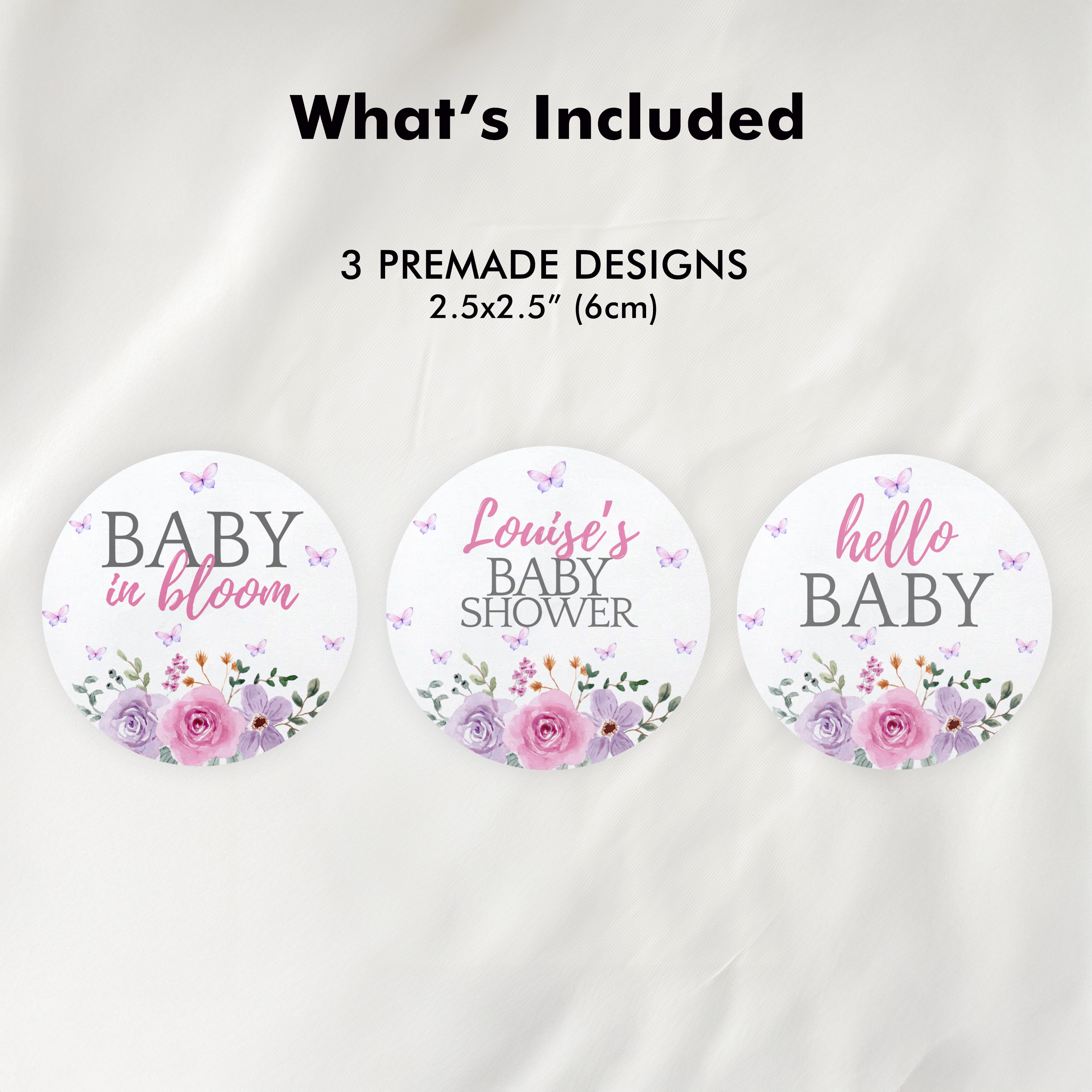 Baby in Bloom Baby Shower Cupcake toppers, Flowers Party Cake topper 9196