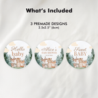 Woodland Baby Shower Cupcake toppers, Party Cake topper