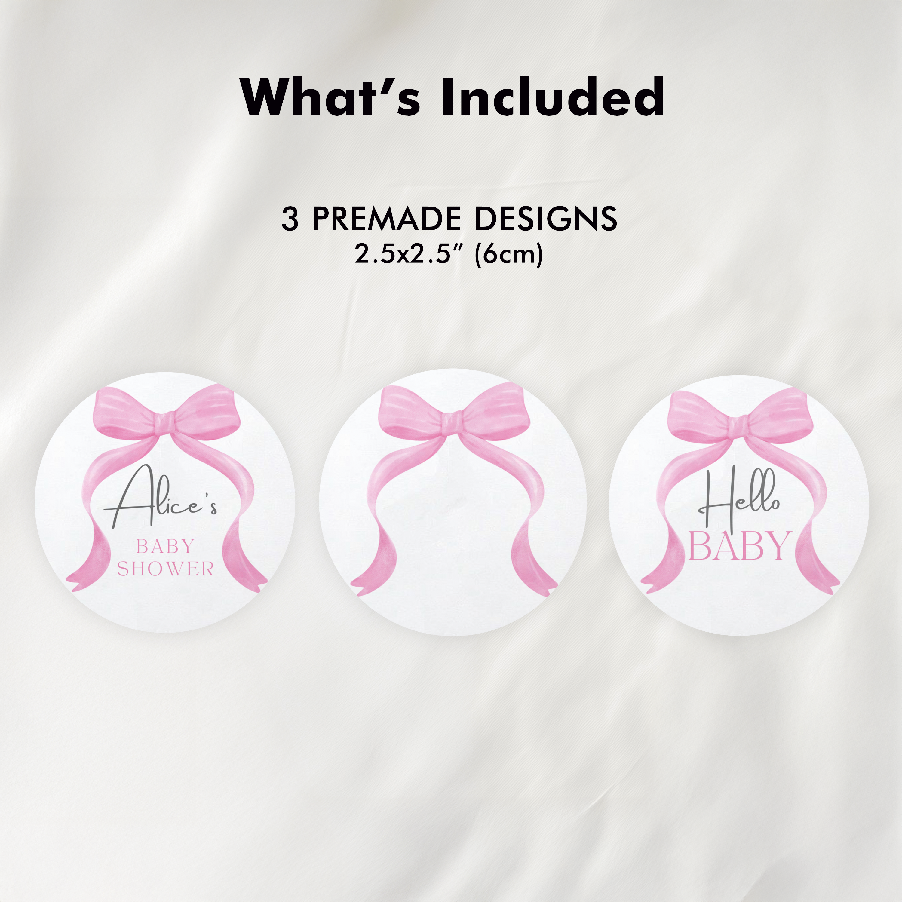 Pink Bow Baby Shower Cupcake toppers, Baby Girl, Coquette Party Cake topper 9303