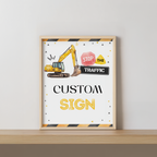 Construction Custom Sign, Dump Truck Birthday 8x10 Custom Signs 9164