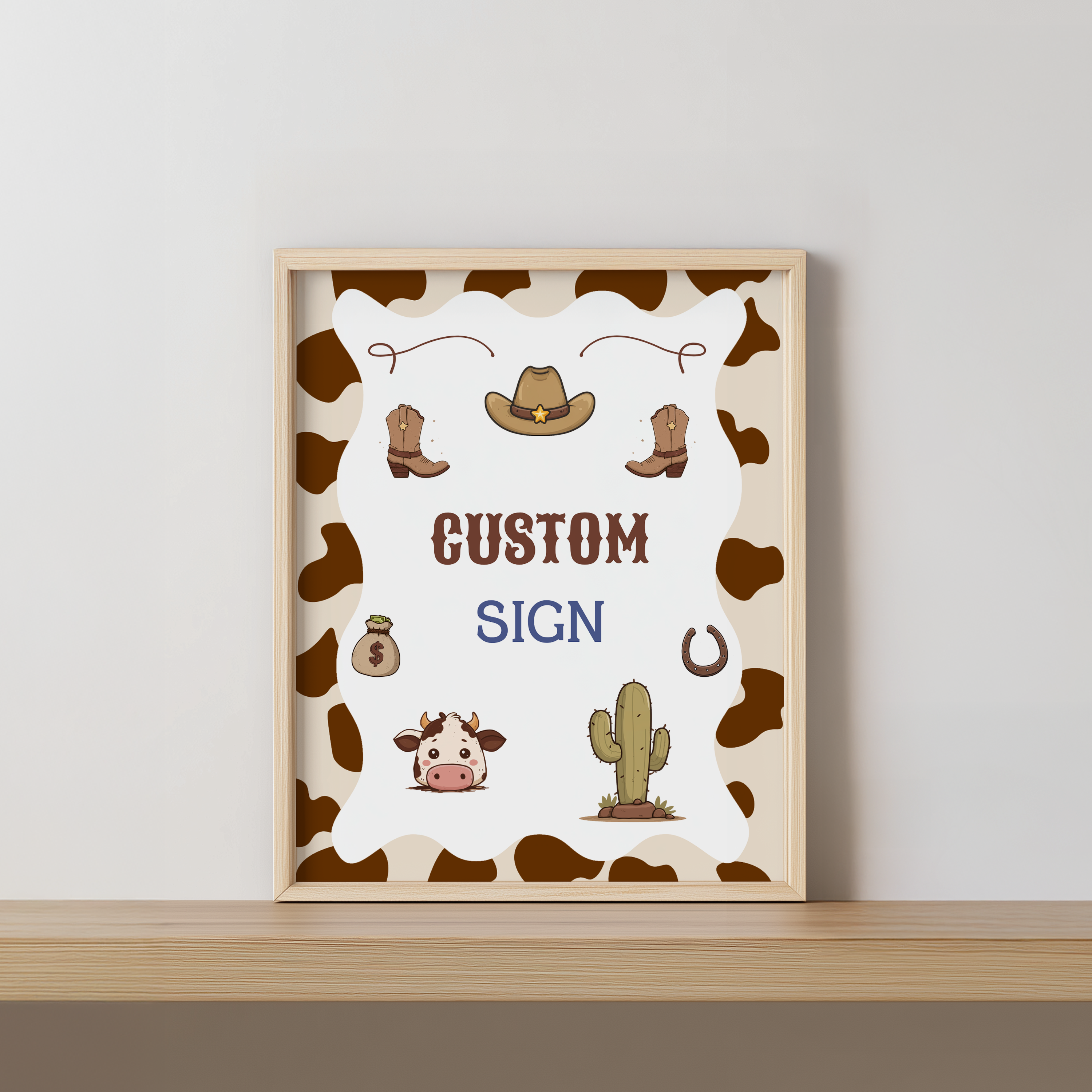 First Rodeo Birthday Signs, First Rodeo Cowboy Custom Signs, 8x10 Custom Sign, Printable 1st Birthday Signs  8539
