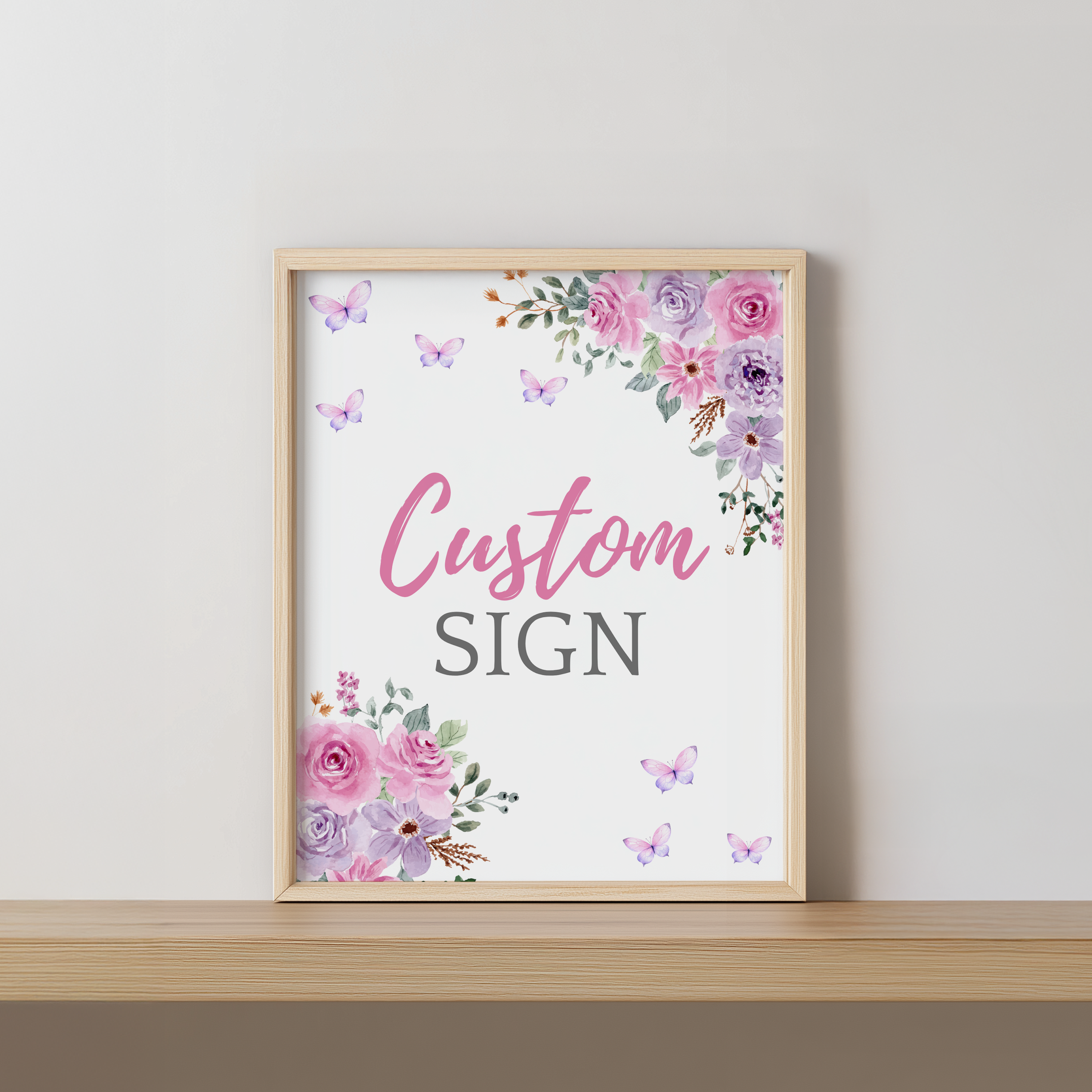 Baby in Bloom Custom Sign, 8x10 Flowers Party Custom Signs 9196