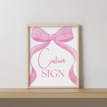 Pink Bow Custom Sign, 8x10 Party Custom Signs 9303