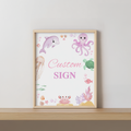 Oneder the sea Custom Sign, Under the sea Pink Birthday 8x10 Signs, 9180
