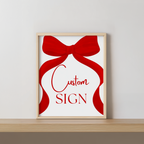 Red Bow Custom Signs, Red Bow Birthday Custom Signs, 8x10 Custom Sign, Printable Birthday Signs 9301