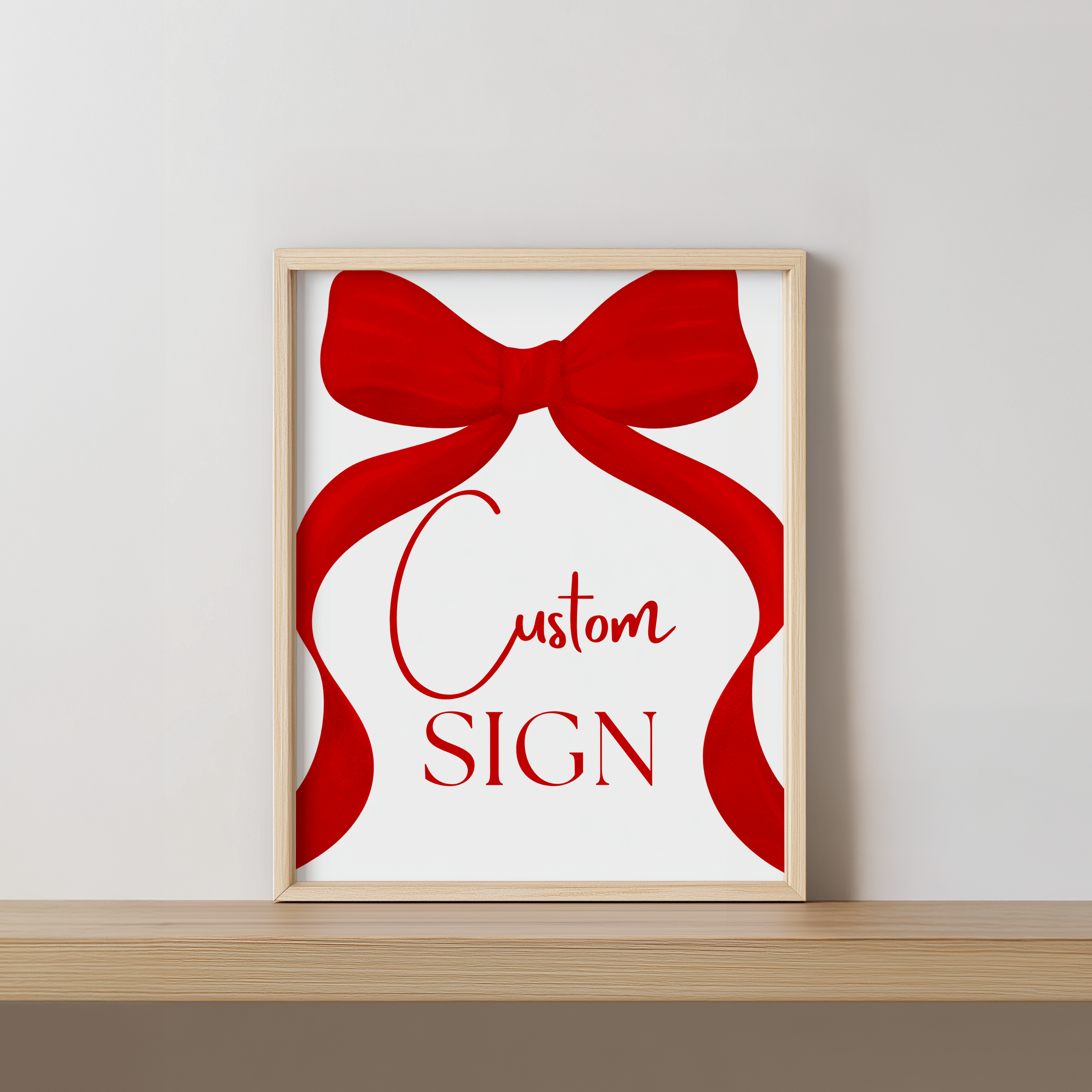Red Bow Custom Signs, Red Bow Birthday Custom Signs, 8x10 Custom Sign, Printable Birthday Signs 9301