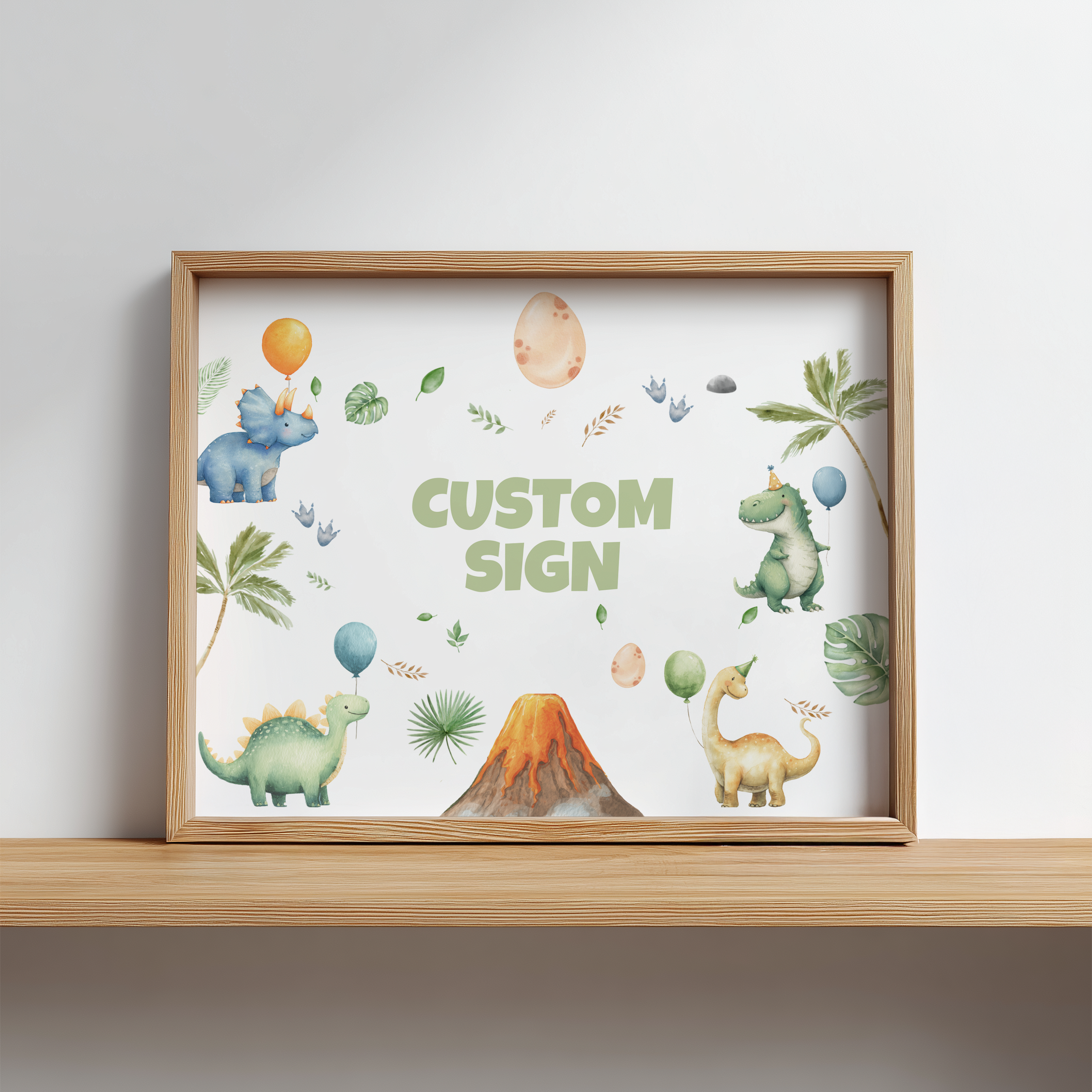 Dinosaur First Birthday Signs, Dinosaur 1st Birthday Custom Signs, 8x10 Custom Sign, Printable 1st Birthday Signs 9165