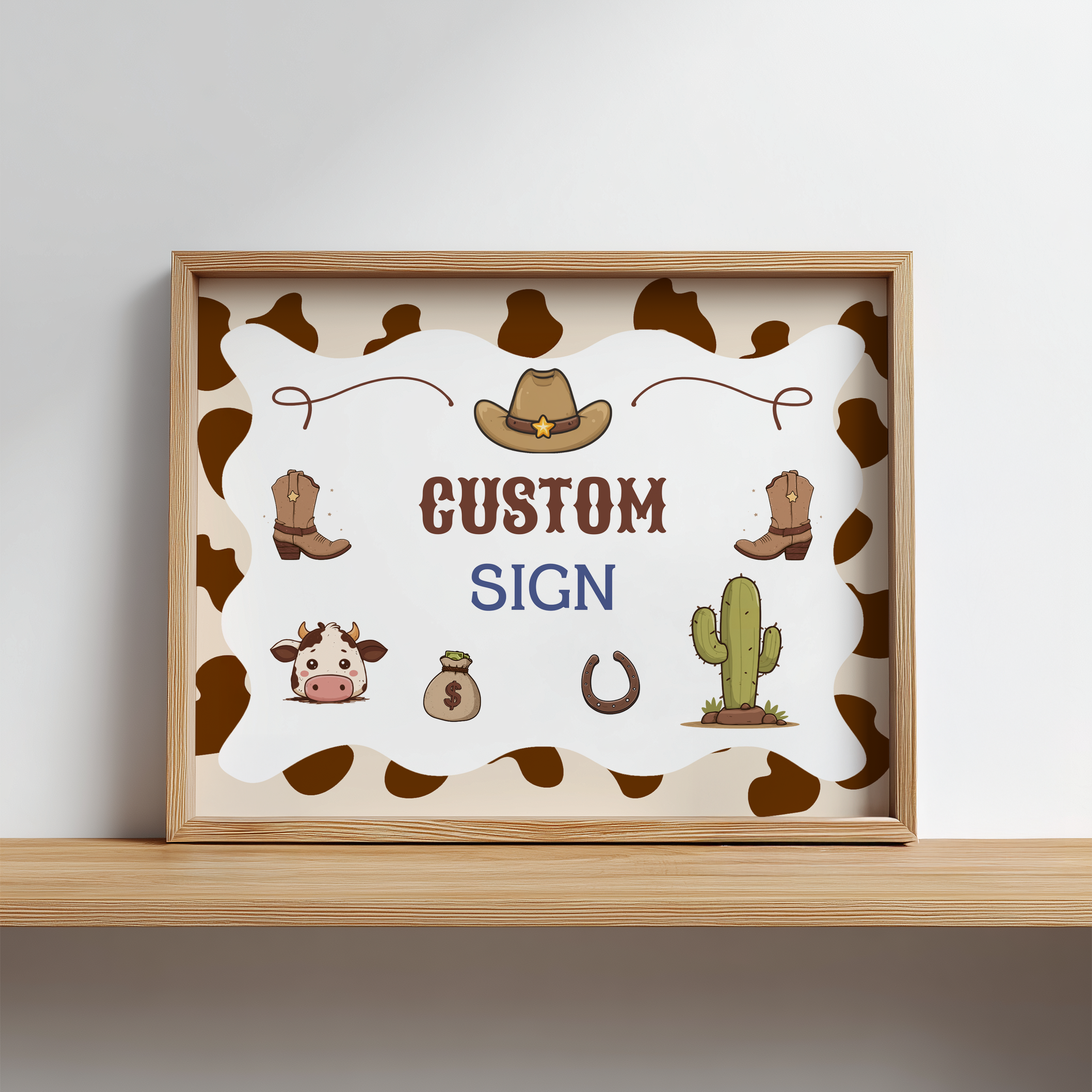 First Rodeo Birthday Signs, First Rodeo Cowboy Custom Signs, 8x10 Custom Sign, Printable 1st Birthday Signs  8539