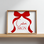 Red Bow Custom Signs, Red Bow Birthday Custom Signs, 8x10 Custom Sign, Printable Birthday Signs 9301