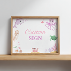 Oneder the sea Custom Sign, Under the sea Pink Birthday 8x10 Signs, 9180