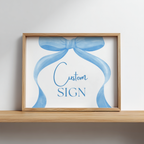 Blue Bow Custom Sign, Printable Signs 9304