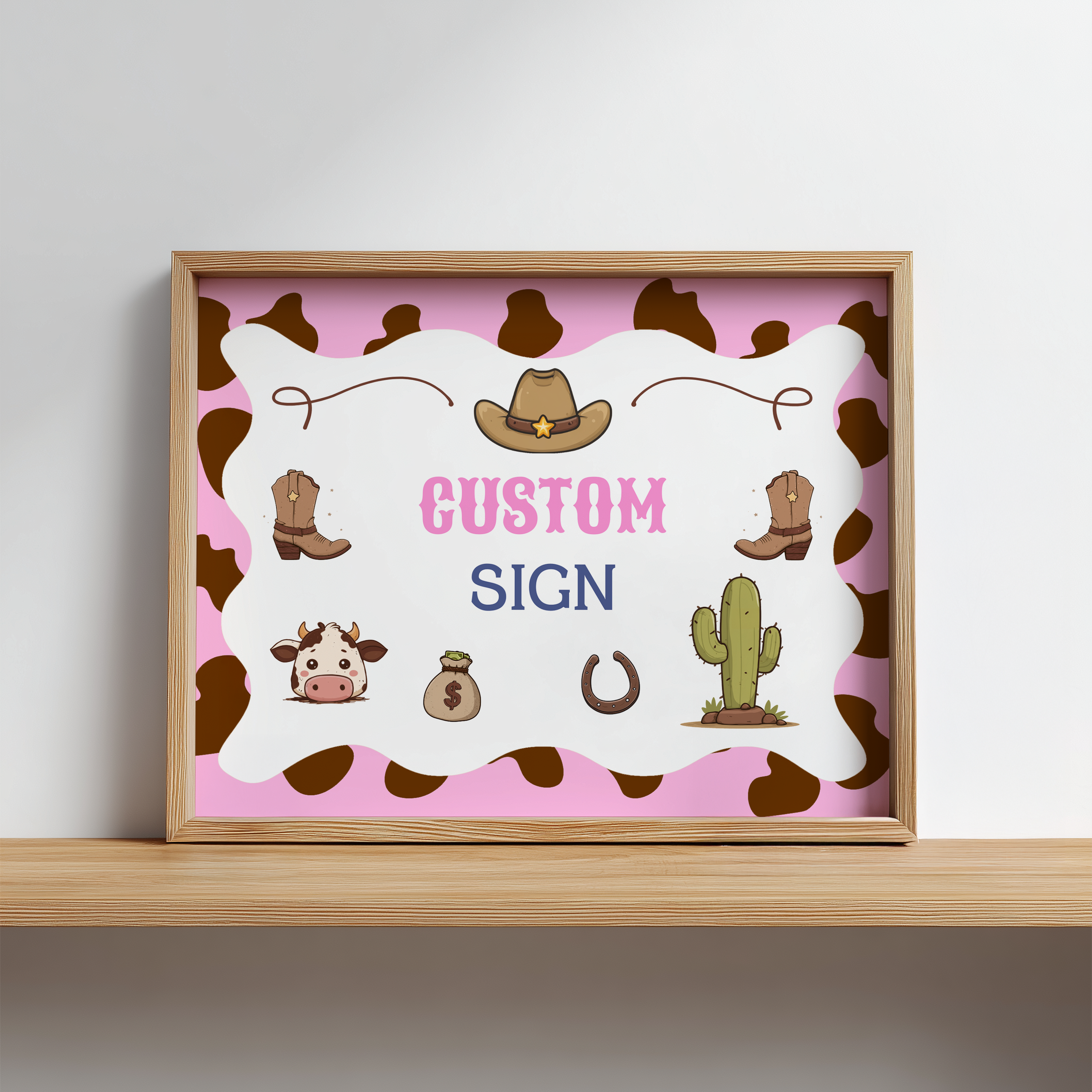Cowgirl Custom Signs, First Rodeo Custom Signs, 8x10 Custom Sign, Printable 1st Birthday Signs  8538