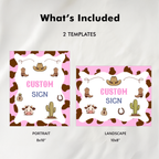 Cowgirl Custom Signs, First Rodeo Custom Signs, 8x10 Custom Sign, Printable 1st Birthday Signs  8538