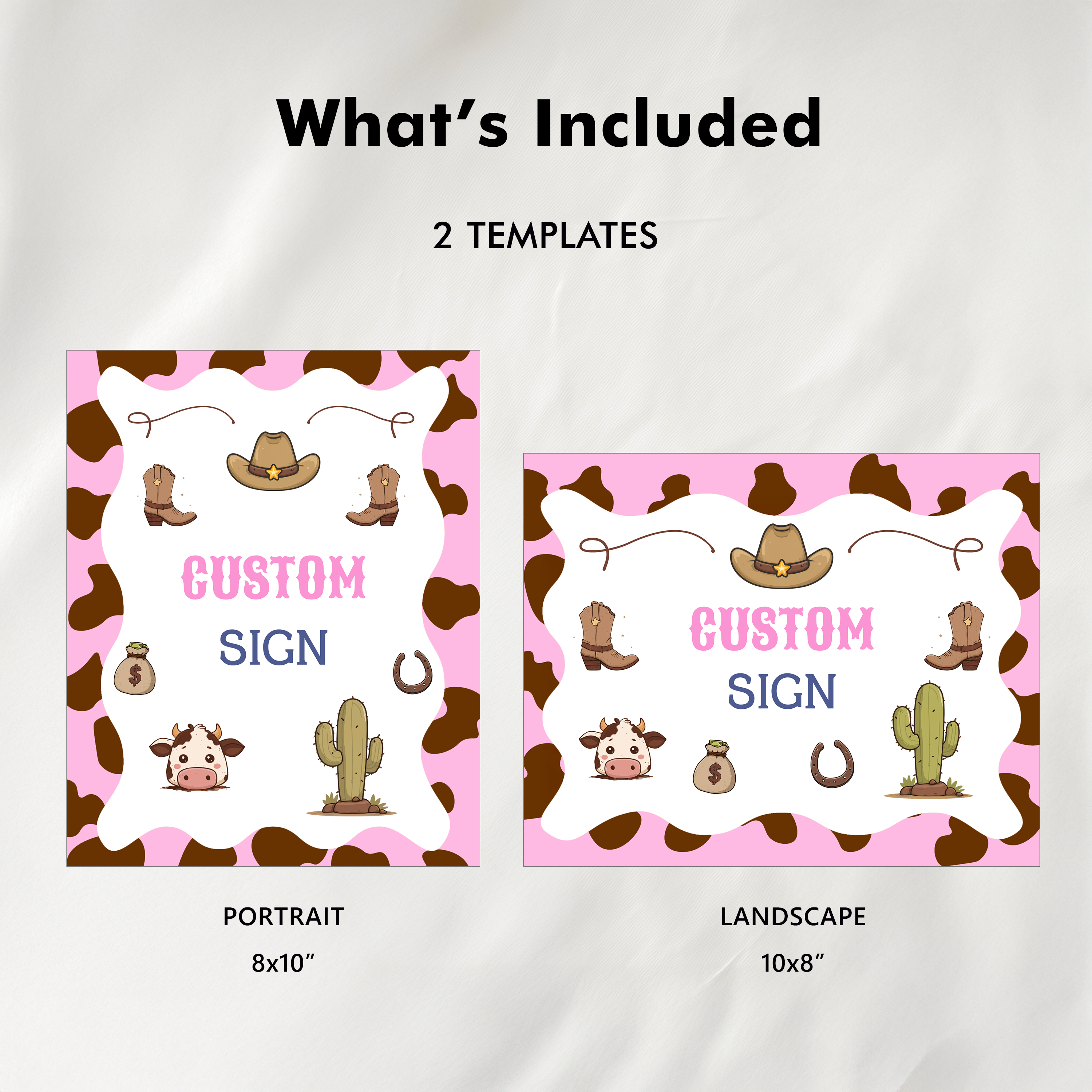 Cowgirl Custom Signs, First Rodeo Custom Signs, 8x10 Custom Sign, Printable 1st Birthday Signs  8538