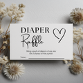 Minimalist Baby Shower Diaper Raffle Card, Gender Neutral, Modern Printable Nappy Raffle Cards 9302