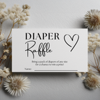 Minimalist Baby Shower Diaper Raffle Card, Gender Neutral, Modern Printable Nappy Raffle Cards 9302