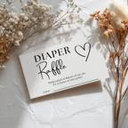 Minimalist Baby Shower Diaper Raffle Card, Gender Neutral, Modern Printable Nappy Raffle Cards 9302