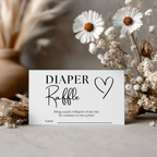 Minimalist Baby Shower Diaper Raffle Card, Gender Neutral, Modern Printable Nappy Raffle Cards 9302