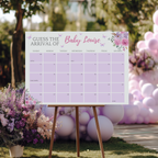 Baby in Bloom Baby Shower Due Date Calendar, Baby Arrival Signs 9196