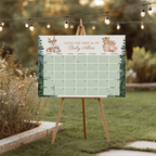Woodland Baby Shower Due Date Calendar, Baby Arrival Signs
