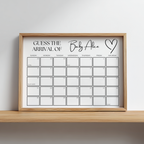 Minimalist Baby Shower Due Date Calendar, Gender Neutral, Simple Elegant Baby Arrival Signs 9302