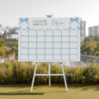 Blue Bow Baby Shower Due Date Calendar, Baby Arrival Signs 9304