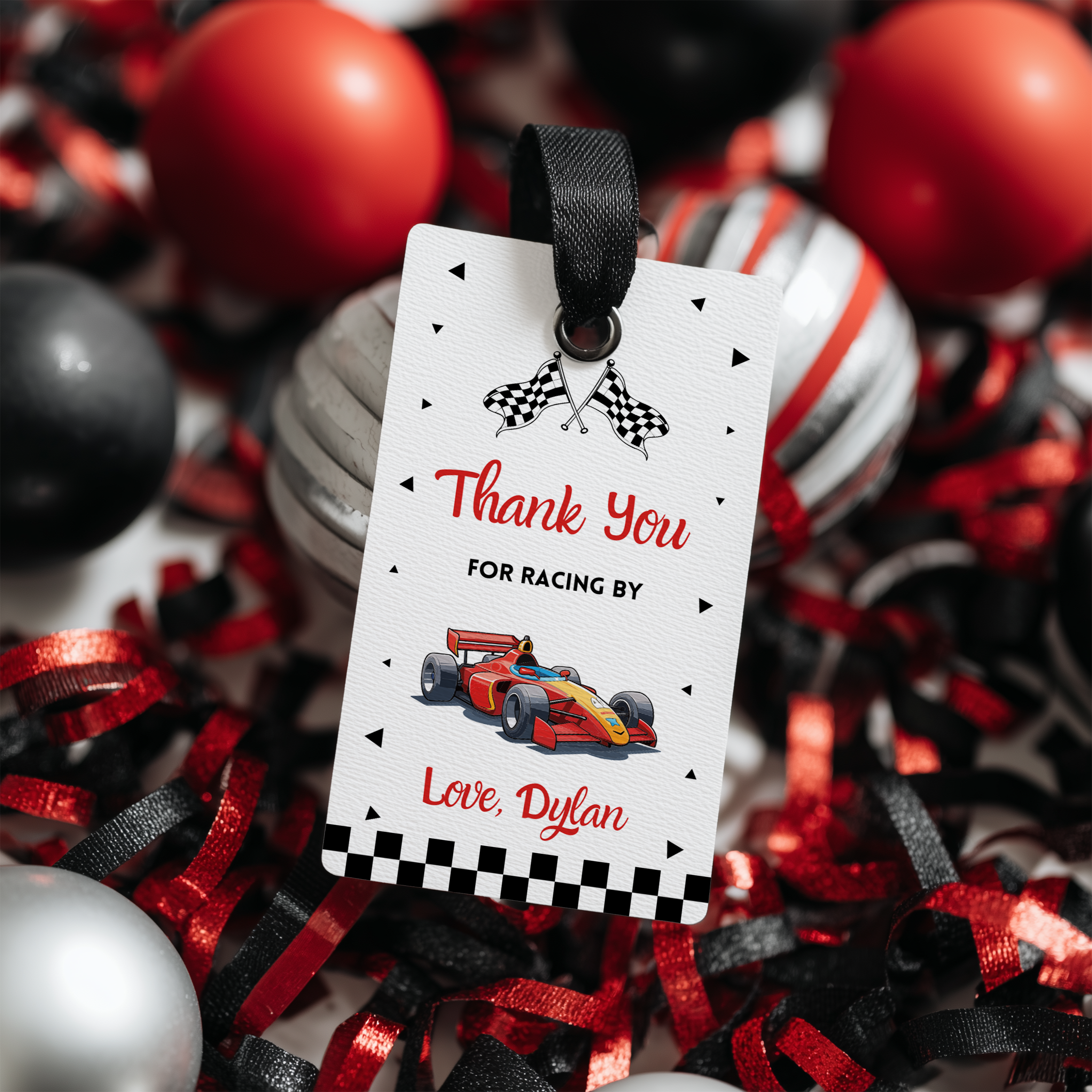 RACING CAR Editable Birthday Favor tags, Racing Car Birthday Thank you tags, Fast Car Template Instant Download 5987