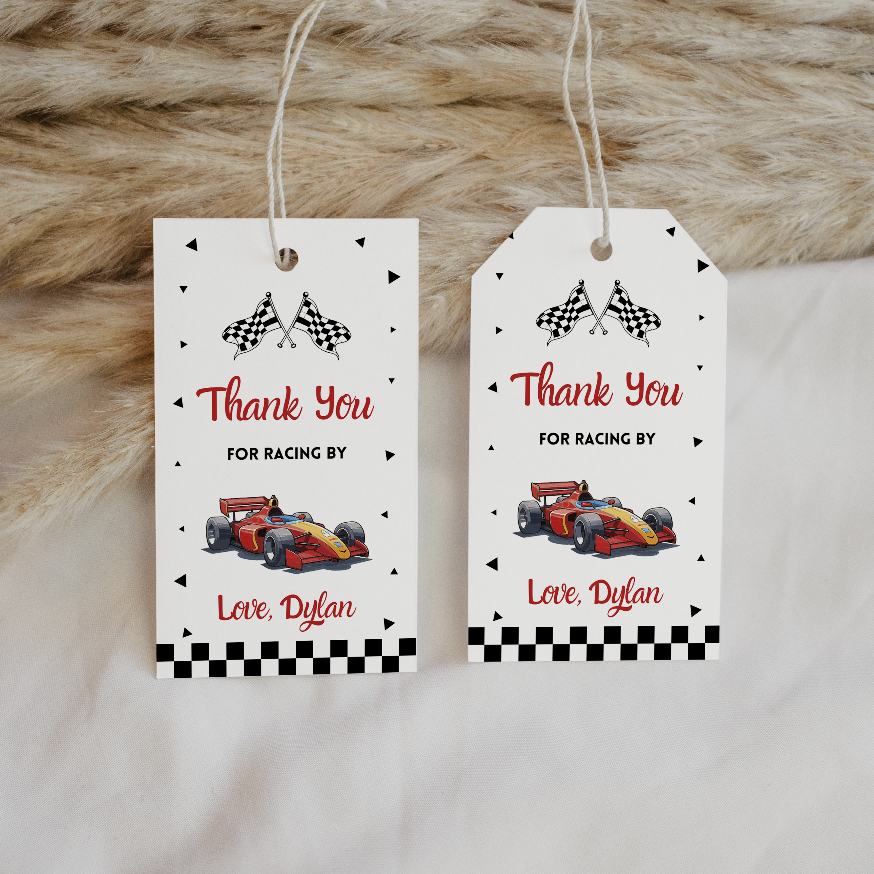 RACING CAR Editable Birthday Favor tags, Racing Car Birthday Thank you tags, Fast Car Template Instant Download 5987