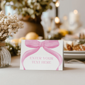 Pink Bow Food Label Tent Cards, Party Food Labels 9303