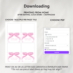 Pink Bow Food Label Tent Cards, Party Food Labels 9303