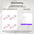 Baby in Bloom Food Label Tent Cards, Flowers Party Food Labels 9196