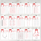 Red Bow Baby Shower Games, Gender Neutral Party Games Pack 9301