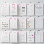 Pink Bow Baby Shower Games, Baby Shower, Coquette Party Games Pack 9303