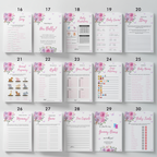 Baby in Bloom Baby Shower Games, Purple Pink Flowers Party Games Pack 9196