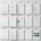 Pink Bow Baby Shower Games, Baby Shower, Coquette Party Games Pack 9303
