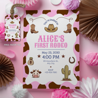EDITABLE Cowgirl First Rodeo Birthday Invitation, Cowgirl Invite, Cowgirl First Rodeo Birthday, Cowgirl First Rodeo Party 8538