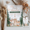 Woodland Baby Shower Invitation, Baby Party Invite