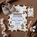 Cowboy Second Rodeo Birthday Invitation, 2nd Rodeo Party Canva Template 9184