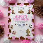 EDITABLE Cowgirl First Rodeo Birthday Invitation, Cowgirl Invite, Cowgirl First Rodeo Birthday, Cowgirl First Rodeo Party 8538