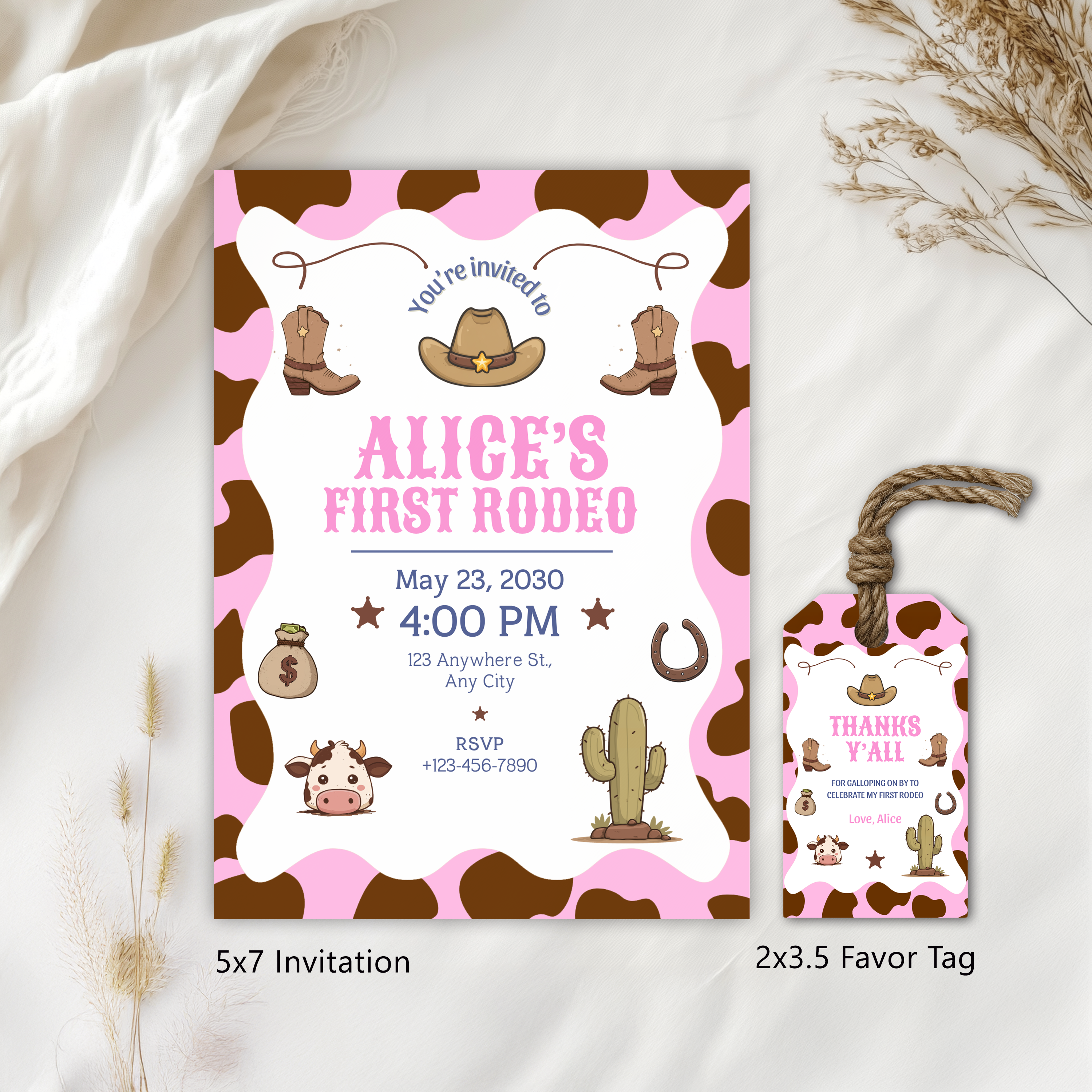 EDITABLE Cowgirl First Rodeo Birthday Invitation, Cowgirl Invite, Cowgirl First Rodeo Birthday, Cowgirl First Rodeo Party 8538