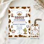 Cowboy Second Rodeo Birthday Invitation, 2nd Rodeo Party Canva Template 9184