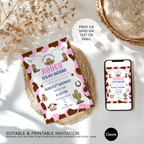 Cowgirl Invitation, Pink Second Rodeo Birthday Party Invite 9185