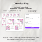 Purple Flowers Party Invitation, Butterfly Birthday Invite 9195