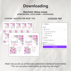Baby in Bloom Invitation, Butterfly Baby Shower Invite Girl, Pink Purple Butterflies Wildflower 9196